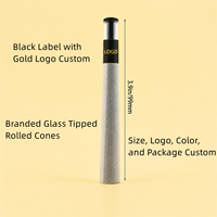 Tubes à cigarettes personnalisés avec logo, embouts en verre, papiers à cigarettes pré-roulés, accessoires pour fumeurs, style rond simple