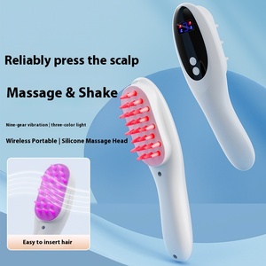 Heißes Verkaufs produkt Rot Blau Lila Lichttherapie Vibration Kopfhaut <span class=keywords><strong>massage</strong></span> bürste Haarwuchs <span class=keywords><strong>massage</strong></span> gerät Elektrischer <span class=keywords><strong>Massage</strong></span> kamm - Product Image 2