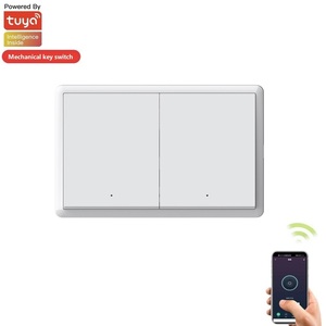 Nouveaux produits électriques : Interrupteur intelligent ZigBee 2 gangs avec bouton poussoir traditionnel, 1 pôle, cadre PC, sans neutre, sans condensateur - Product Image 1