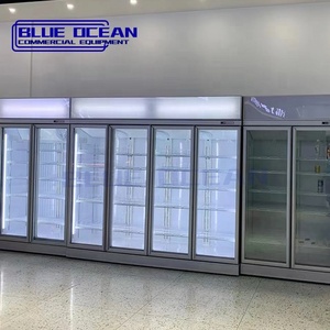 BLUE OCEAN Display <strong>Cooler</strong> 2400L Light Grey <strong>Painted</strong> Steel Cold Drink Refrigeration Equipment for Hotel/Kitchen Use - Product Image 4