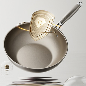 Little Bear Titanium Ceramic Nonstick Frying <b>Pan</b> 30Cm 32Cm With Lid For Induction Cooktop Home Use - Product Image 2