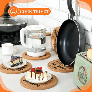 Hot Sale Moderne 19cm runde Kork Untersetzer Geschirr Matte Topf Tischs ets Klassische Zimmer pflanzen Garten töpfe mit Untersetzern - Product Image 6