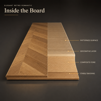 Parquet en bois d'ingénierie à chevrons, résistant à l'abrasion, Noyer noir, style rétro nordique européen, pour la maison et les magasins de vêtements