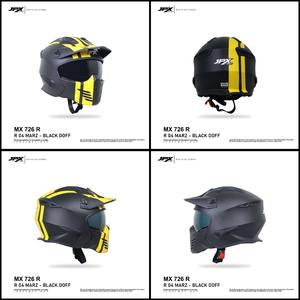 Casco Modular Integral JPX MX 726 R, con un brillante motivo amarillo MX 04 para aventuras de motocross audaces y dinámicas. - Product Image 4