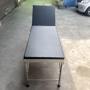 Lit d'hôpital en acier inoxydable avec dossier pour examen diagnostique, observation, beauté ou massage thérapeutique, soins infirmiers - Product Image 2