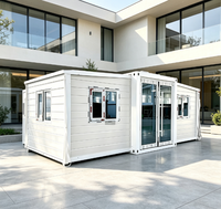Maison conteneur 20FT, mini-maison préfabriquée avec cuisine, cabane modulaire à double aile, maison préfabriquée pliable et extensible