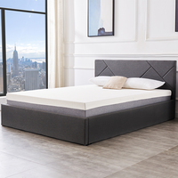Neues Design Leder bett King Gepolstertes Kopfteil Rahmen Ottoman Australia Bett mit Gaslift basis