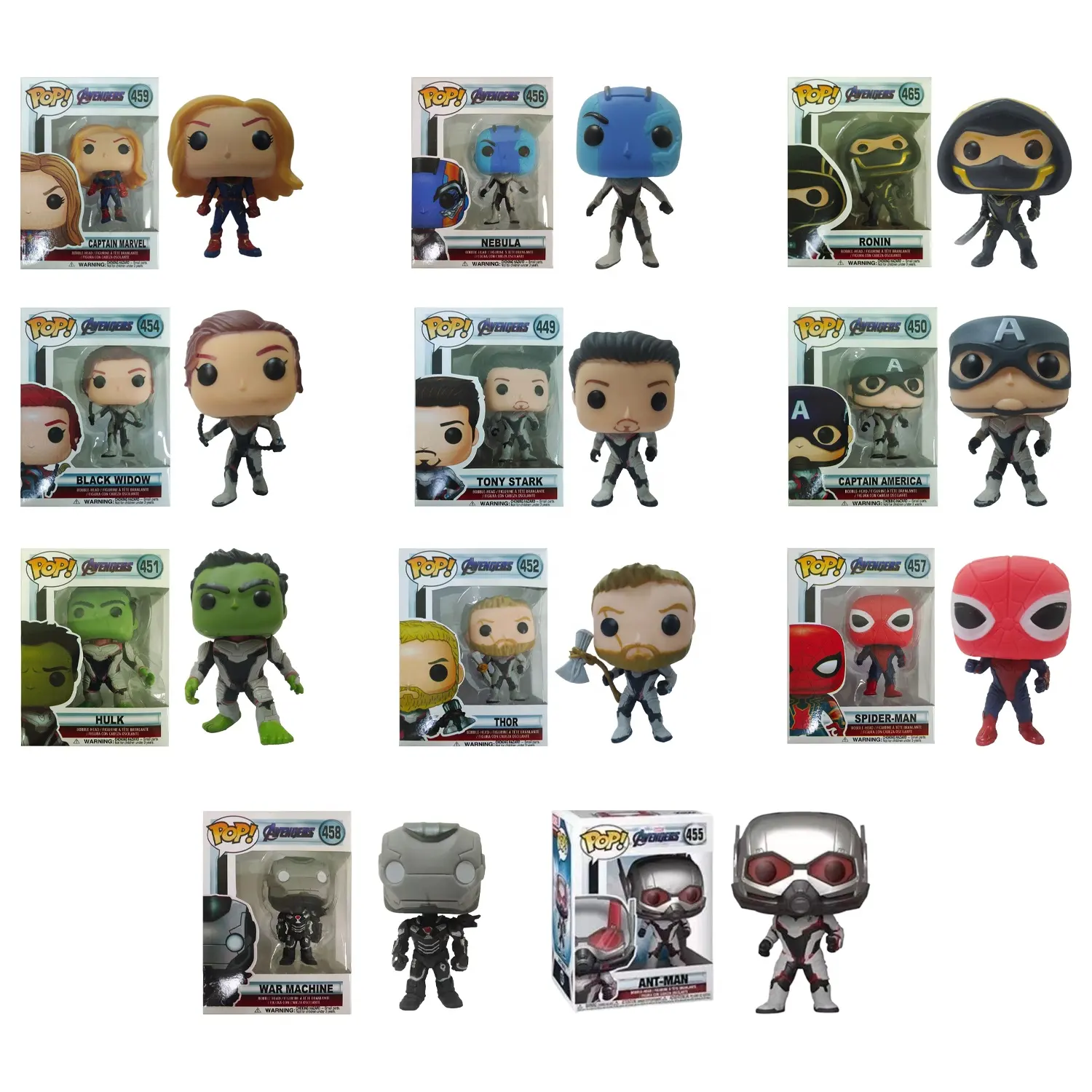 Marvel comic Movies Action model kids toys funko pop Avengers Super Hero Suit Collection Action Figures with funko pop protector