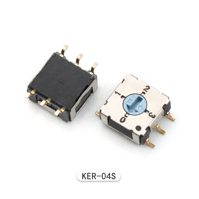6PINS SMT Mini Rotary Dip Switch SMD 4 Position Code Selector Switch