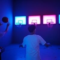 Jeu de tir électronique interactif pour fêtes en intérieur, défi compétitif de maîtrise, avec paniers de basket activés