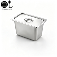 Plat de service GN en acier inoxydable SUS201 Oulu 1/4*20CM de profondeur, compatible avec les cuisines commerciales et le transport de denrées alimentaires