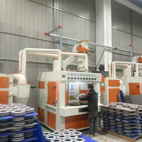 Machine de sablage à plateau tournant intermittent à 12 pistolets pour tasses et cabine de sablage antiadhésive