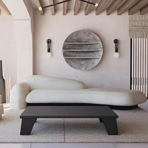 Sofá Curvo de Tela en Forma de S con Relleno de Espuma, Sofá para Invitados, Diseño Italiano Minimalista - Product Image 2