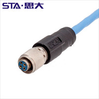 Conector de sensor C4 4P enchufe 4Core 1/4-28UNF a BNC PCB 010G10/034G10 Cable de terminal de sensor de aceleración de tres ejes de repuesto