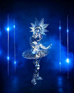 Traje <span class=keywords><strong>de</strong></span> Ballet <span class=keywords><strong>para</strong></span> Niña con Diadema, Falda <span class=keywords><strong>de</strong></span> Bloques <span class=keywords><strong>de</strong></span> Color, Atuendo <span class=keywords><strong>de</strong></span> Lujo <span class=keywords><strong>para</strong></span> Espectáculos y Presentaciones en Escenario - Product Image 5