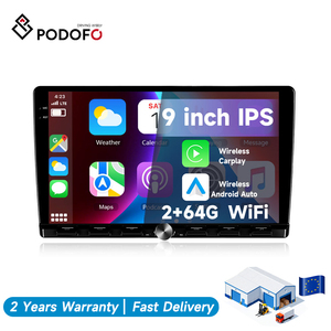 Autoradio Android Podofo 9 pouces 2+64G avec Carplay/Android Auto sans fil, GPS, WiFi et clavier piano – Vente en gros - Product Image 1