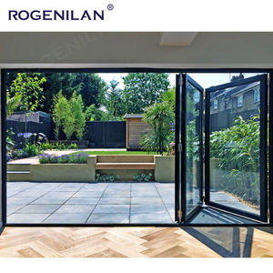 ROGENILAN Portes pliantes doubles sur mesure Cadre en aluminium Coulissant Double couche Verre trempé Portes pliantes résidentielles - Product Image 2