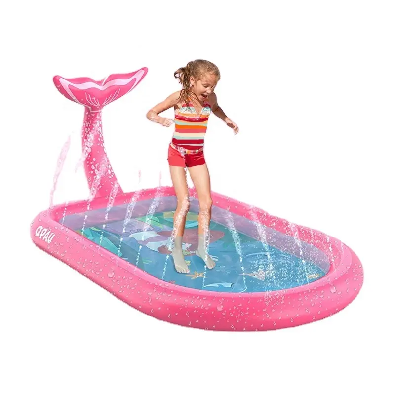 Wonderful New mermaid summer play pool lawn mats animal inflatable water spray pool for children outdoor backyard games