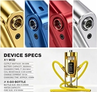 Ensemble de chicha de voyage de luxe avec éclairage LED en acier inoxydable et verre, mini chicha écologique, emballage cadeau portable