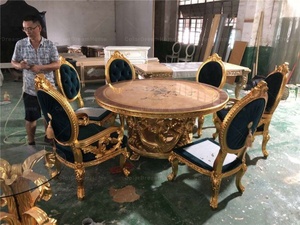 Intagliato a mano <span class=keywords><strong>mobili</strong></span> per la casa in legno massello <span class=keywords><strong>doratura</strong></span> a foglia <span class=keywords><strong>mobili</strong></span> sala da pranzo - Product Image 5