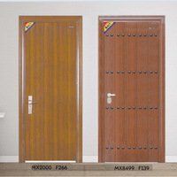 Porte de sécurité en métal minimaliste moderne Mexin, porte d'entrée simple pour villa, anti-effraction, grade A, ensemble de portes doubles pour entrée de maison