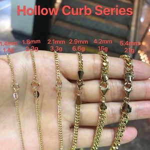 สร้อยคอทองคำแท้ 18K แบบฮิปฮอป ยี่ห้อ Xinfly รุ่น Pure  ขนาด 0.8 มม.-5.4 มม. หลายขนาด  แบบโซ่ Cuban  งานละเอียด  สำหรับผู้ชายและผู้หญิง - Product Image 1