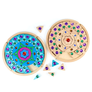 Manufacturer Direct Sale Wooden Mandala Gemstone Building Blocks Jouet Enfant Creative Combination of Children Educational Toys - Product Image 2
