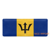 Dompet Kulit Bendera Bahamas untuk Pria, Dompet Lipat Dua Kapasitas Ekstra dengan Jendela ID, Dompet Tipis dengan Banyak Slot Kartu