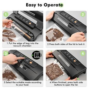 Máquina de vacío de almacenamiento de alimentos de plástico <span class=keywords><strong>para</strong></span> el hogar, bolsa de trabajo constante con ventana visible, <span class=keywords><strong>sellador</strong></span> al vacío - Product Image 4