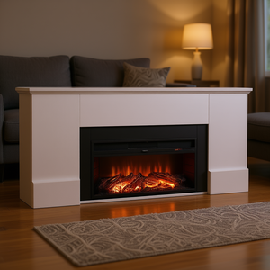 Chimenea Eléctrica con Estufa, 75 Pulgadas, Blanca, 1500W, 5120 BTU, Independiente, Llamas Ajustables, Protección Contra Sobrecalentamiento - Product Image 2