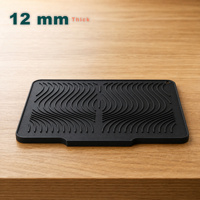 Tapis de séchage de vaisselle en silicone 40x30cm, tapis d'égouttage pour évier de cuisine avec nervures surélevées et trou de suspension
