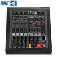 Console de mixage amplifiée compacte 4 canaux 16 DSP tout-en-un avec Bluetooth MP3, mini mixeur audio amplifié pour événements scéniques
