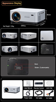 Mini projecteur intelligent X30W Pro, projecteur vidéo LED, mini projecteur Android 11 Wifi LCD 4K, haut-parleurs intégrés pour home cinéma