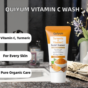 QUIYUM - Crema Hidratante Orgánica con Vitamina C de Marca Privada, Limpiador Facial con Cúrcuma para Eliminar Puntos Negros, para Todo Tipo de Piel - Product Image 2
