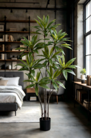 Grand modèle de plante artificielle bananier JOLAMIRA de style nordique en PVC+Fer, pot en plastique, écologique, durable, vente en gros, pour intérieur et fenêtre