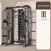 Smith Machine Multifungsi Squat Bench Press Stand Dengan Cable Crossover untuk Kebugaran di Rumah