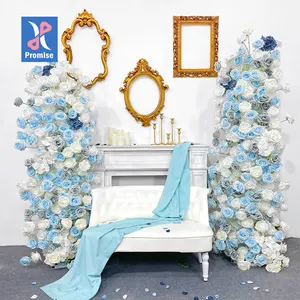 Обещанный свадебный фон белые синие цветы арки сценические Декоративные искусственные цветы арки для вечеринки
