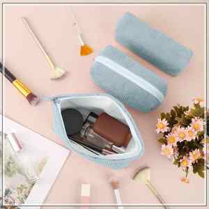 Large Capacity Corduroy Pouch Zipper Canvas Travel Toiletry Purse Make up Organizer Case Accessories - Product Image 2