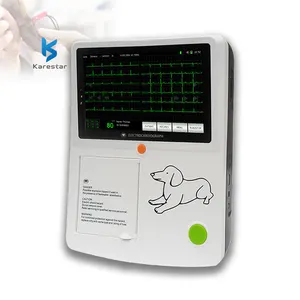 7/12 cabeças de sinais vitais monitor veterinário, máquina ecg pet medicina 3 canais portátil monitor ecg