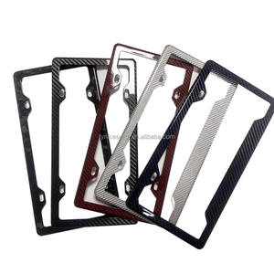 100% soporte de marco de placa de matrícula de coche de fibra de carbono <span class=keywords><strong>real</strong></span> dos agujeros - Product Image 2