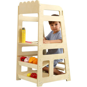 Torre de Aprendizaje Montessori de Madera, Taburete Escalonado para Niños Pequeños, Ajustable en Altura, Antideslizante y Seguro, para Niños de 1 a 6 Años - Product Image 1