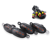 4 pièces de feux de jour LED jaunes pour calandre de voiture, feux de jour LED décoratifs, feux d'avertissement, feux antibrouillard pour camionnette, 12V, contrôle Raptor
