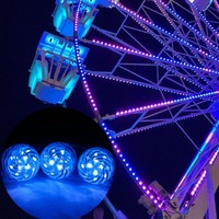 Source de lumière ponctuelle extérieure SHIJI 60 mm, pixels LED RVB programmables pour l'éclairage des manèges de fête foraine