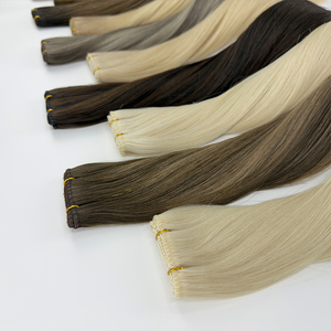 Extensioni per capelli 100% vergini slaviche Genius Weft bionde, a doppia trama, tagliabili, ultra sottili, senza cuciture, piatte, senza baffi, per salone - Product Image 3