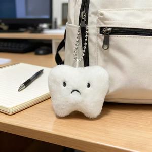 Peluche de dientes 3D suaves y duraderos con diseño de dientes cariados, para la salud dental, colgante para mochila escolar, llavero, regalo - Product Image 4