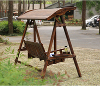 Chaise à bascule 2 places suspendue, en bois massif, pour loisirs d'extérieur, jardin/Patio