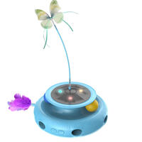 Paquete de Juguetes para Gatos Petop 3 en 1, Juguete Automático Recargable por USB con Pluma de Mariposa que se Mueve al Activarse