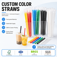 Pajitas de Plástico Desechables Biodegradables Ecológicas al por Mayor, Grado Alimenticio PP Negro para Restaurantes, Cafeterías, Bebidas y Fiestas, 5-8mm