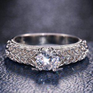 Anello a doppia fila con rami di salice per donna, gioiello da dito scintillante e alla moda - Product Image 1