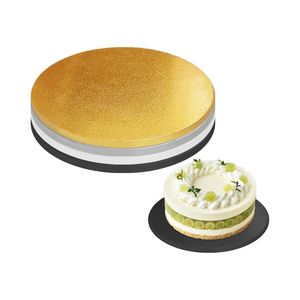 Cartón para Pasteles Desechable, Ecológico, de Grado Alimenticio, con Lámina Dorada/Plateada, Grosor de 12 mm, Corrugado, Multitamaño, Borde Liso - Product Image 1